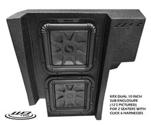 Load image into Gallery viewer, krx 1000 dual 12 inch sub enclosure for click 6 harness loaded with kicker L7T (includes speakers)