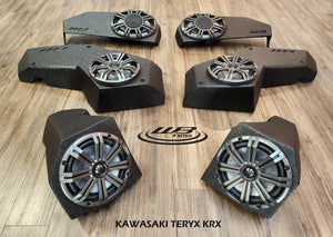 Kawasaki Teryx KRX 1000 8 inch kick pod loaded enclosures