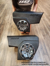 Load image into Gallery viewer, Can Am Defender Limited Lonestar front door 8 inch enclosures with Kicker marine drivers
