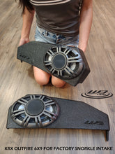 Load image into Gallery viewer, Kawasaki Teryx KRX 1000 factory snorkel location loaded enclosures. (includes speakers)