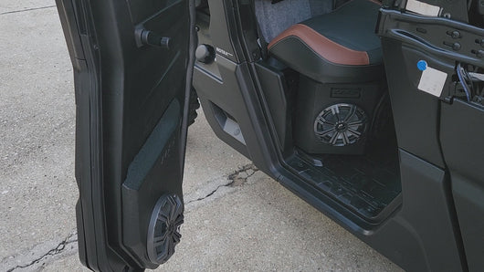 Can Am Defender Limited Lonestar front door 8 inch enclosures with Kicker marine drivers