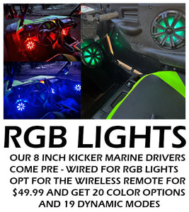RGB Lights for our Can Am defender front or rear under bench Subwoofer enclosures featuring (2) 12's and (2) 8's