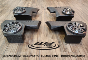 Can Am Defender Limited Lonestar Front door 8 inch enclosures with Rockford Fosgate M2 Marine drivers