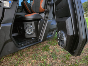 Can Am Defender Limited Lonestar Rear door 8 inch enclosures Loaded with Kicker Marine