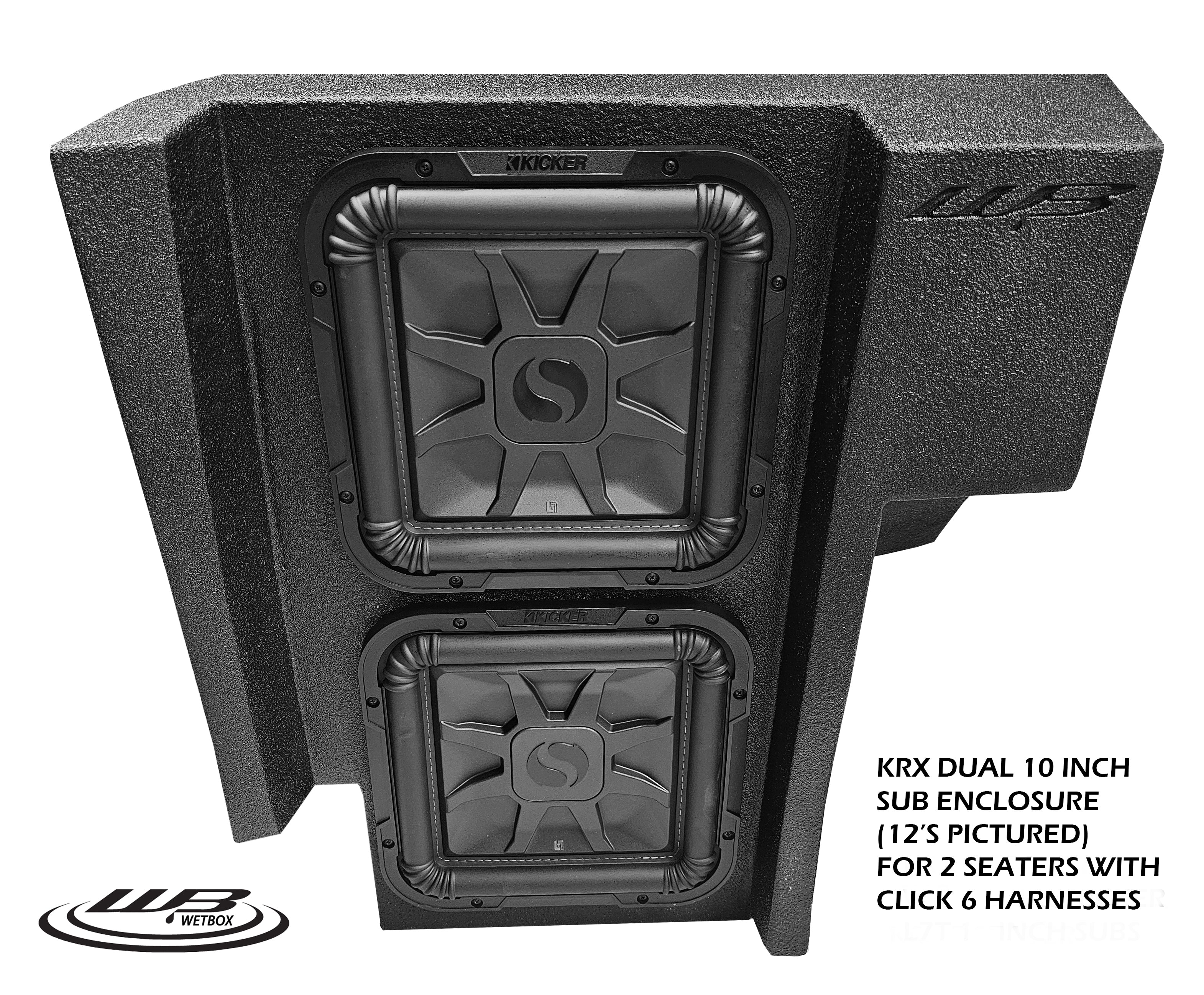 KRX 1000 dual 12 inch sub enclosure for click 6 harness loaded