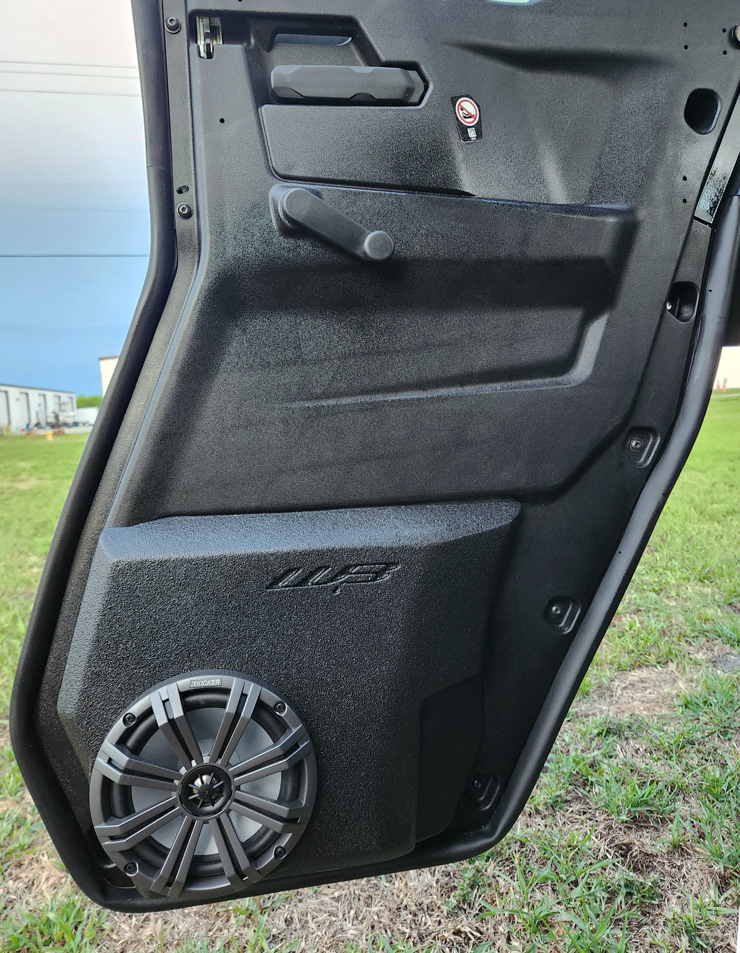 Can Am Defender Limited Lonestar rear door 8 inch enclosures with Rockford Fosgate M1 Marine drivers